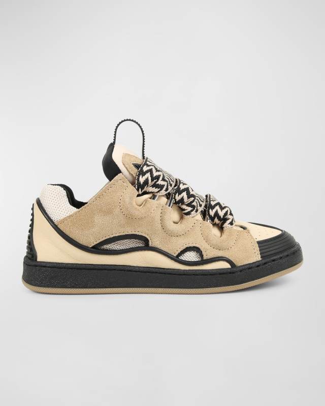 Boy's Curb Suede Chunky Low-Top Sneakers, Kids