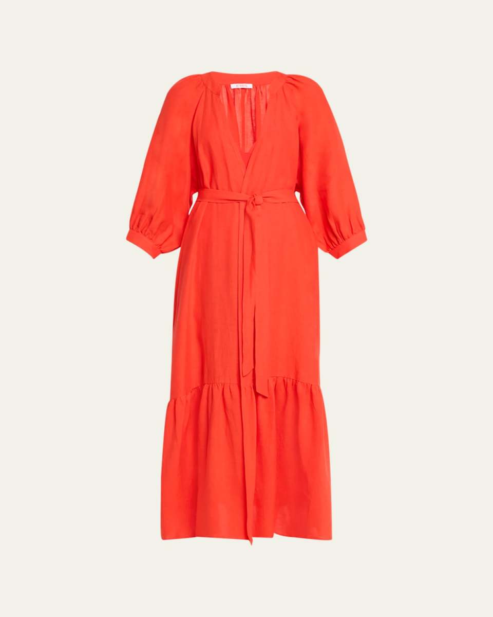Joie Maxi Linen Wrap Dress