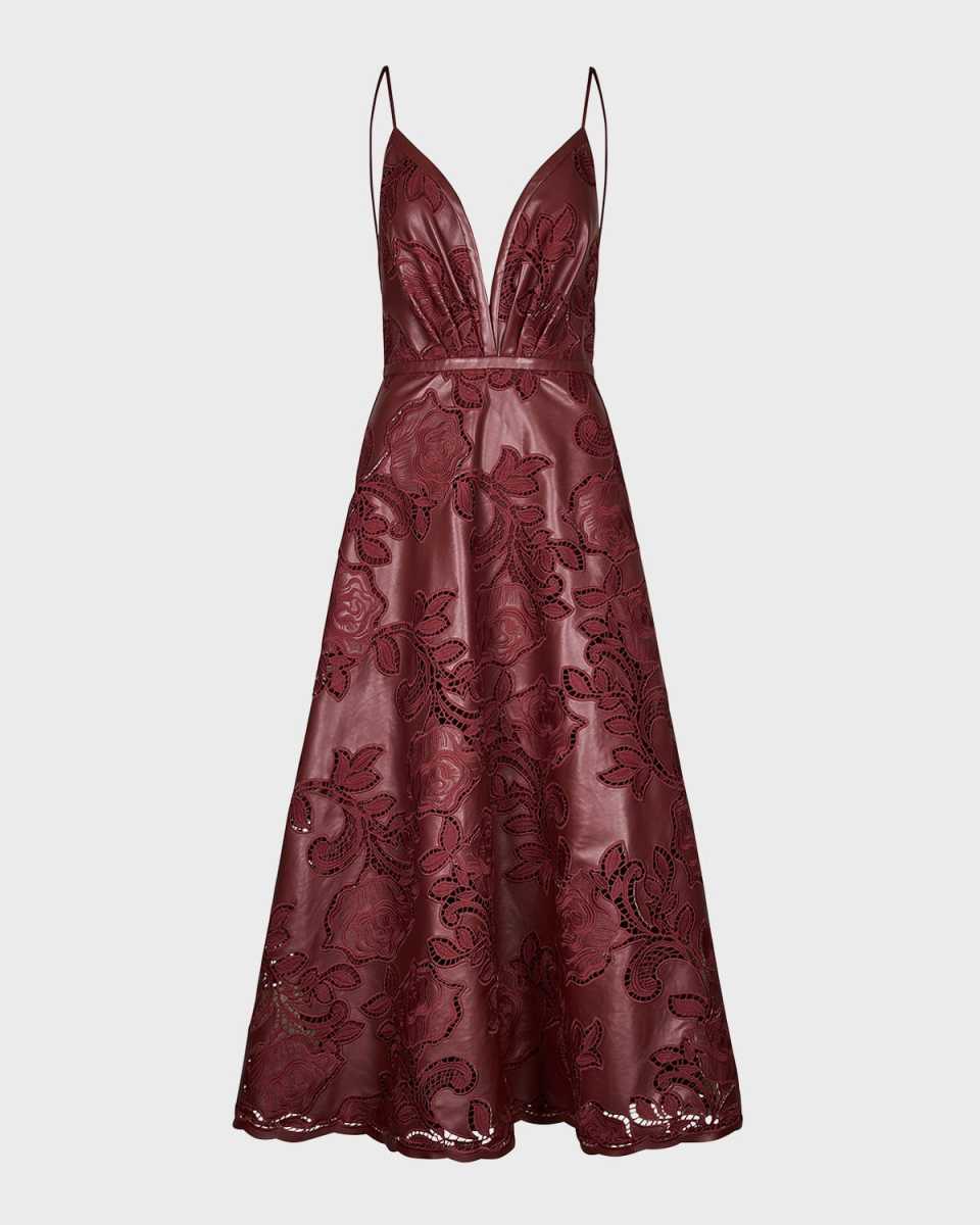 Melancholic Bliss Faux-Leather Backless Ankle Dress