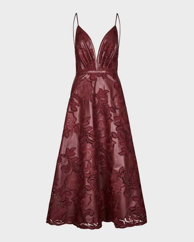 Melancholic Bliss Faux-Leather Backless Ankle Dress