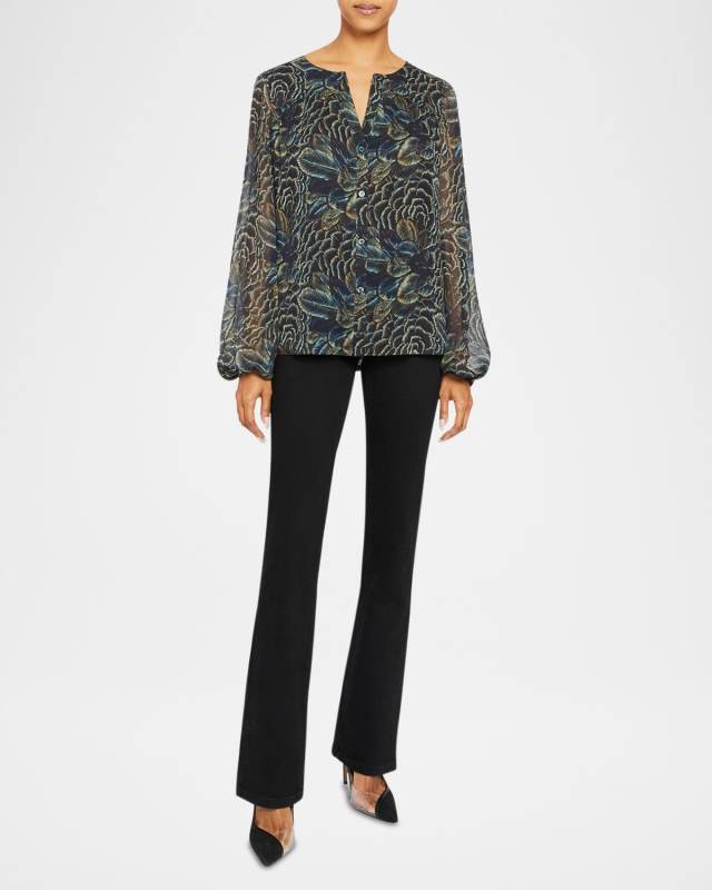 Dione Floral-Print Crepe Georgette Blouse