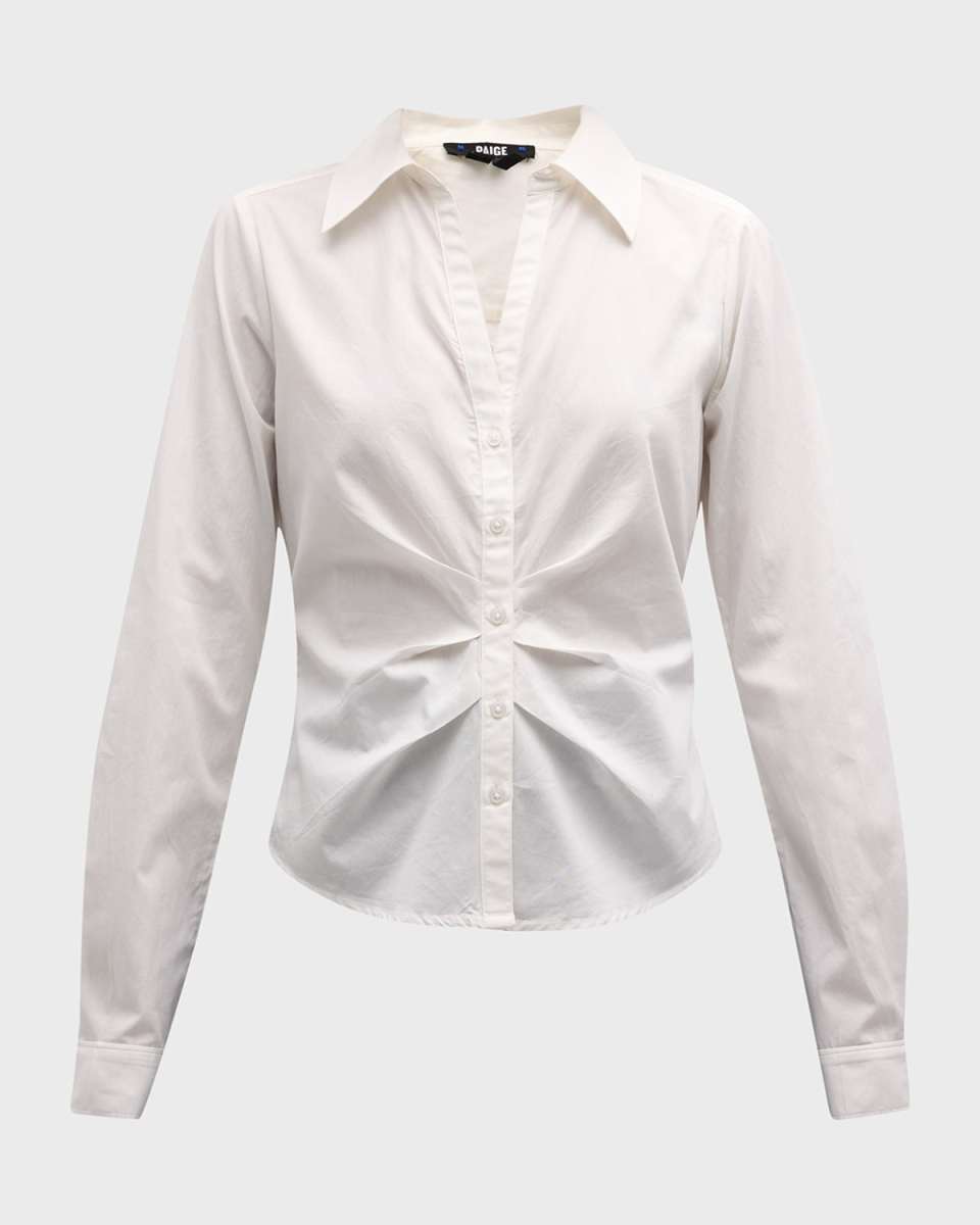 Alera Gathered Button-Front Shirt