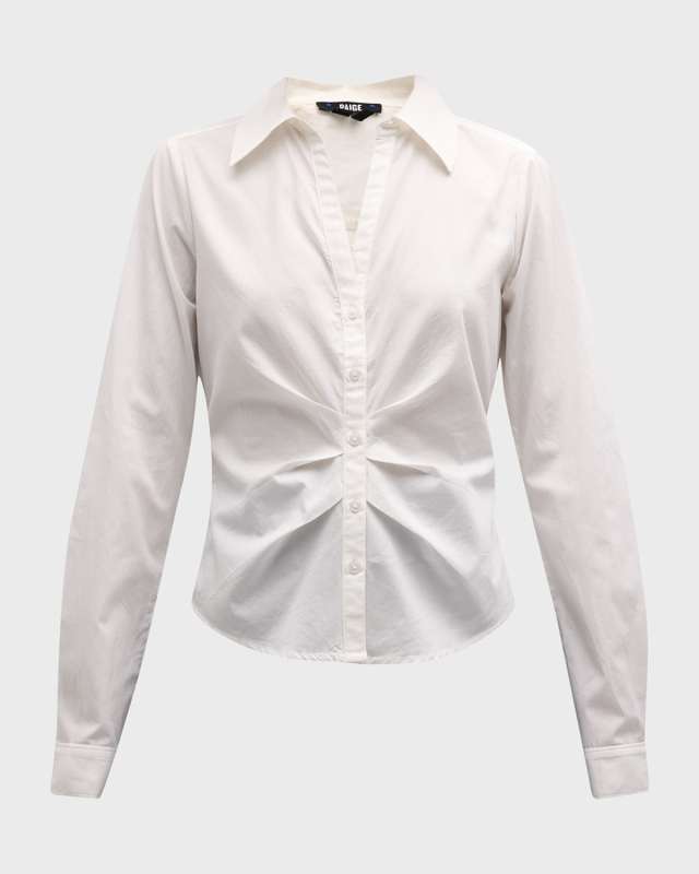 Alera Gathered Button-Front Shirt
