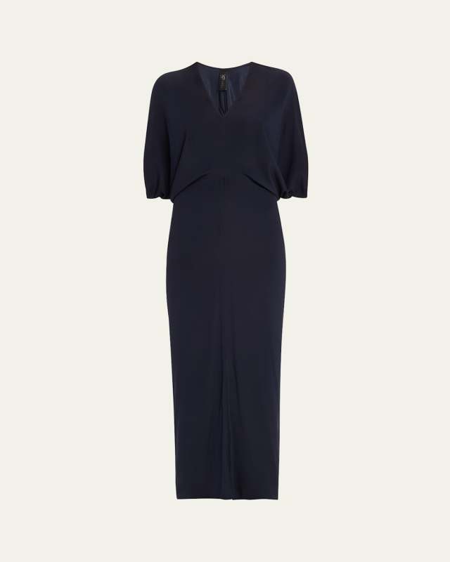 Long Reni Column Silk Dress