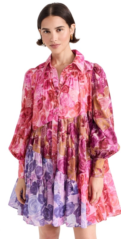 Aje Vision Smock Mini Dress Kaleidoscopic Rose