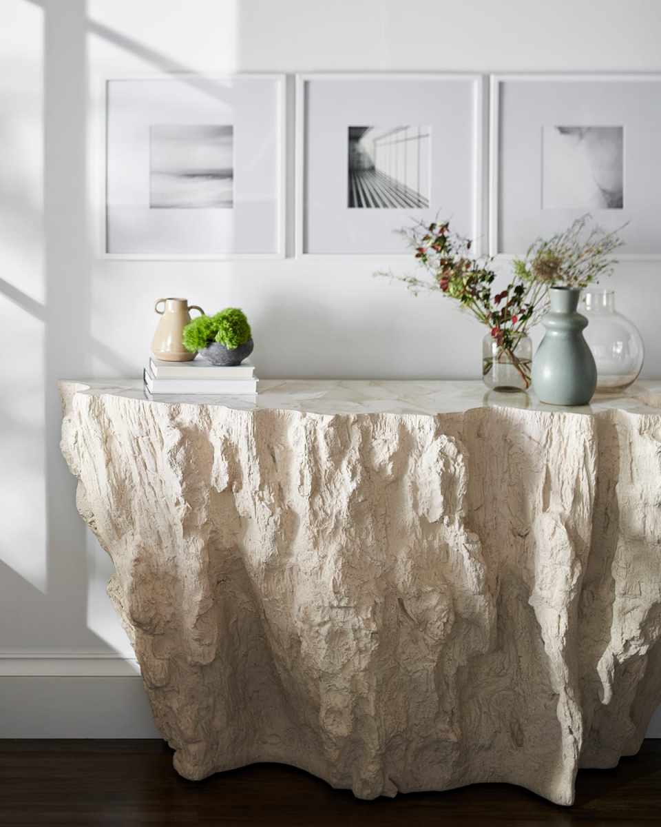 Camilla Fossilized Clam Console Table