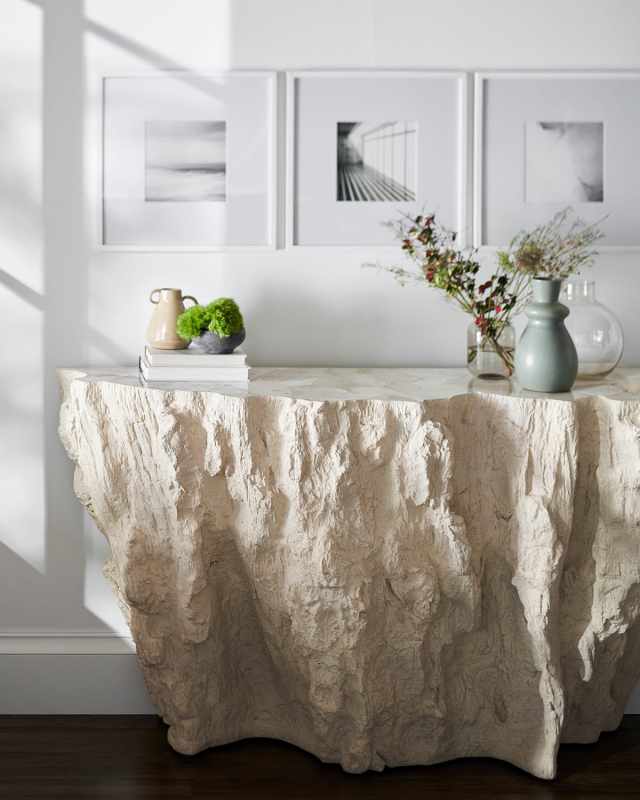 Camilla Fossilized Clam Console Table