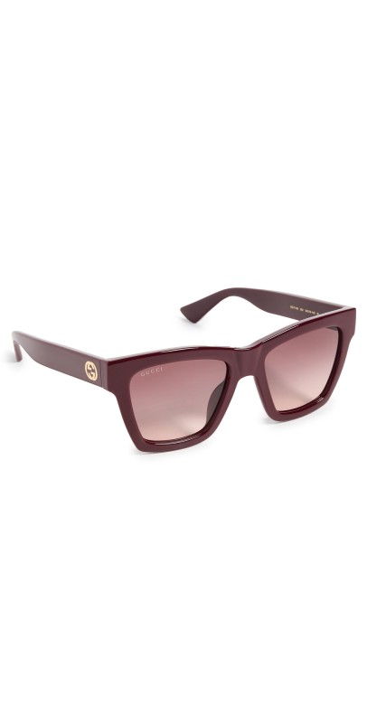 Gucci Minimal Cat Eye Sunglasses Burgundy-Burgundy-Red