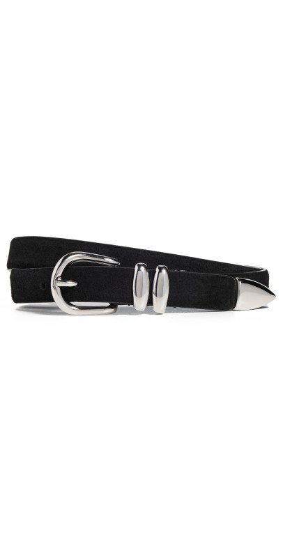 Anderson's Skinny Double Fastener Leather Belt Black