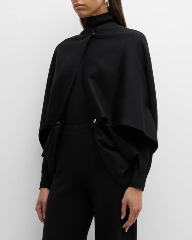 Buttoned Cashmere Cap