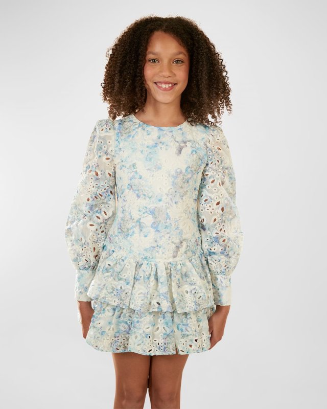 Girl's Alexa Broderie Dress, Size 7-14