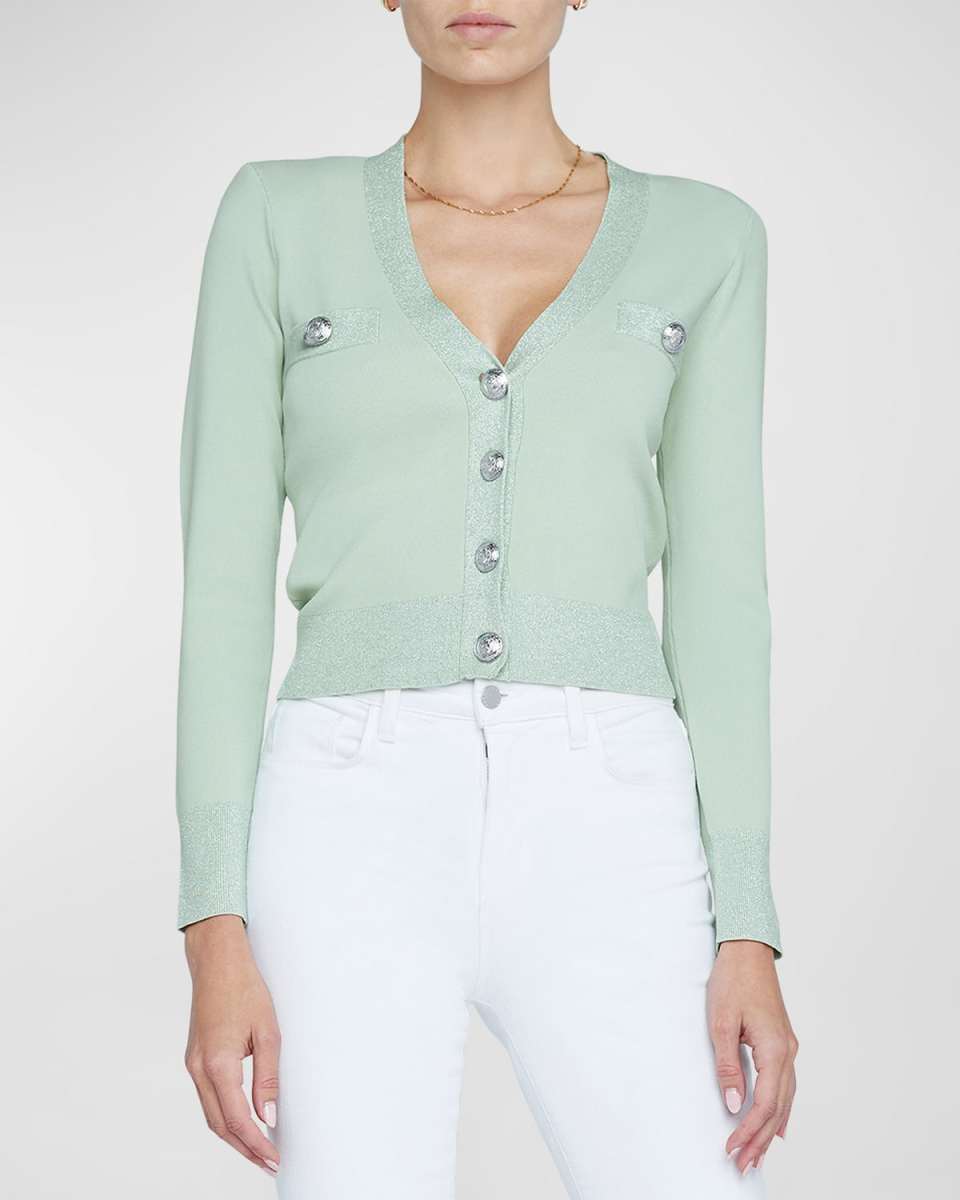 Taya Cropped V-Neck Cardigan