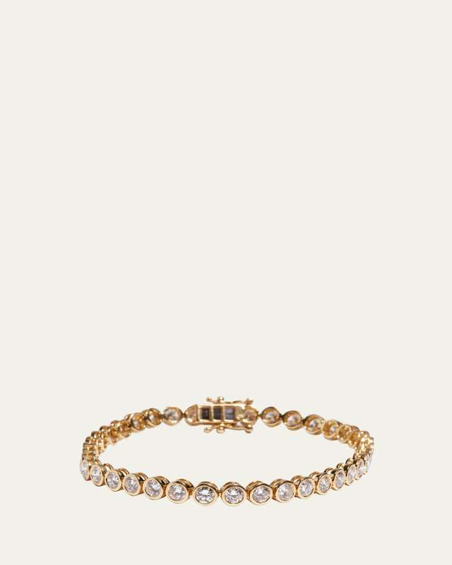 14K Yellow Gold Lab Grown Diamond Tennis Bracelet