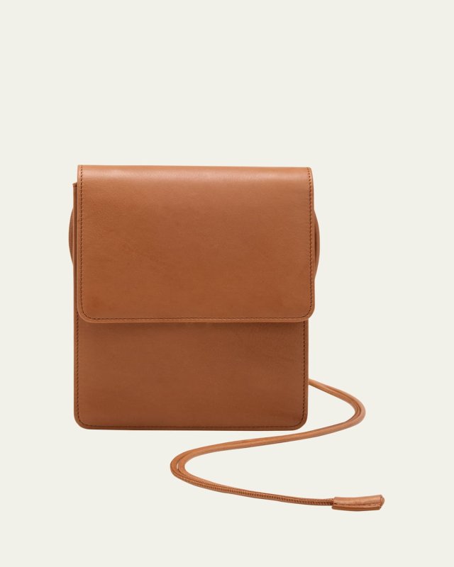 Pouch Shoulder Bag in Waxy Grain Leather