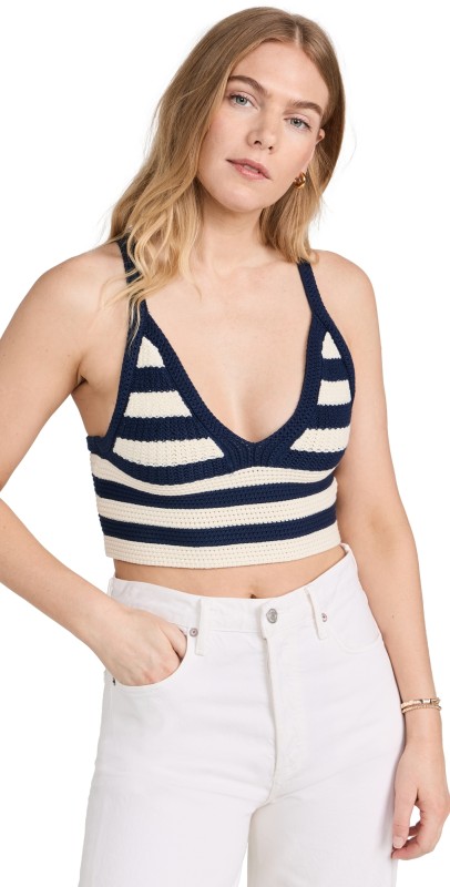 KULE The Camille Top Navy/Cream