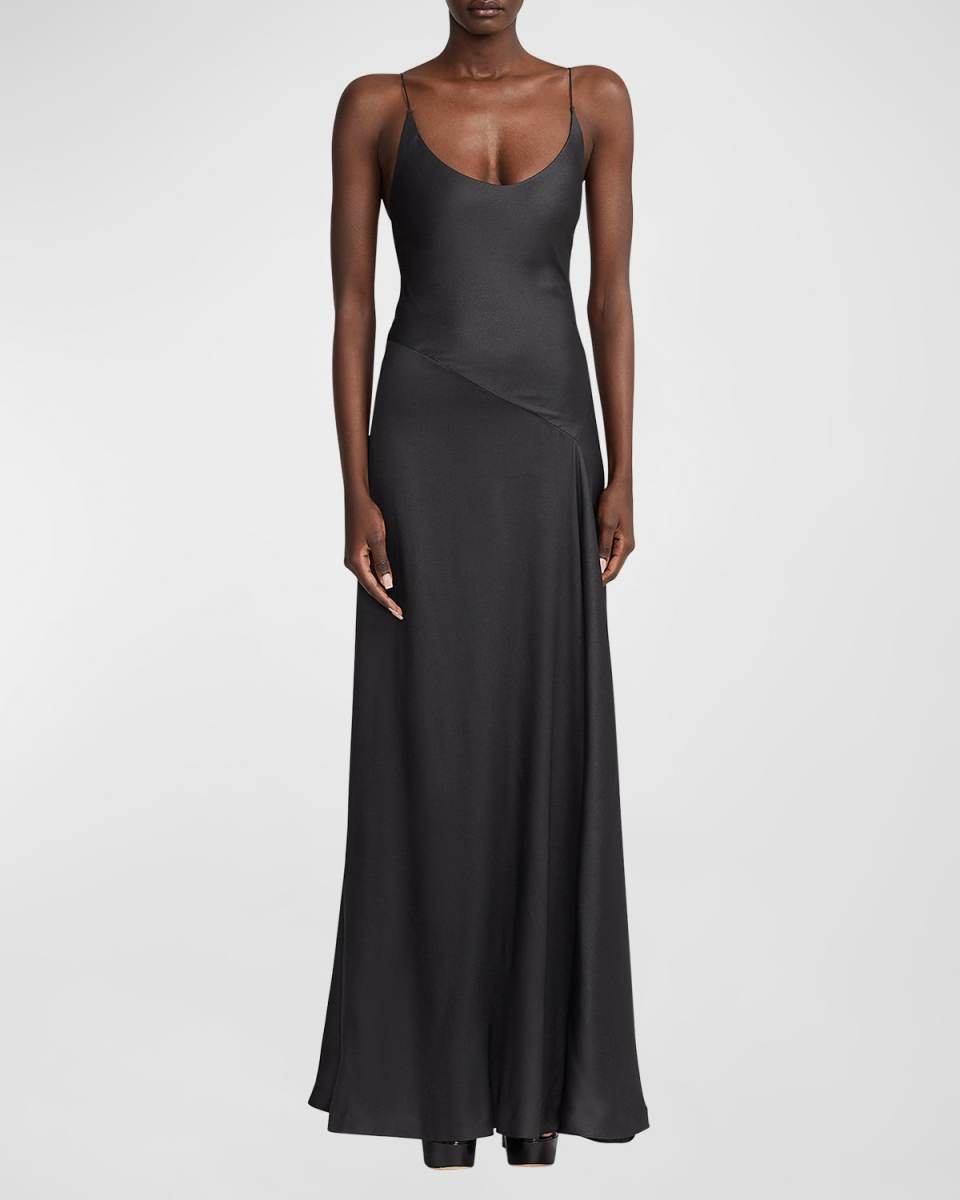 Jeramiah Sleeveless Bias Satin Gown