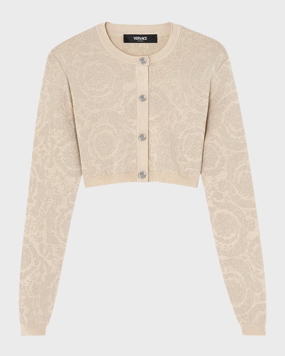 Barocco Texture Knit Crop Cardigan