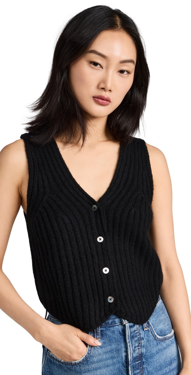 Favorite Daughter The Knit Favorite Vest Black