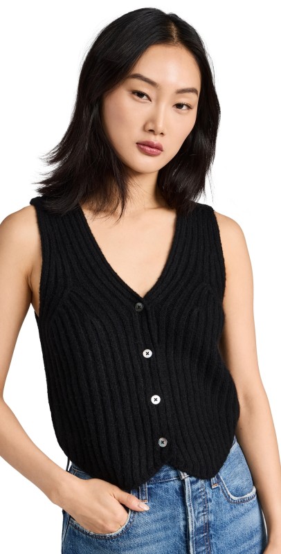 Favorite Daughter The Knit Favorite Vest Black