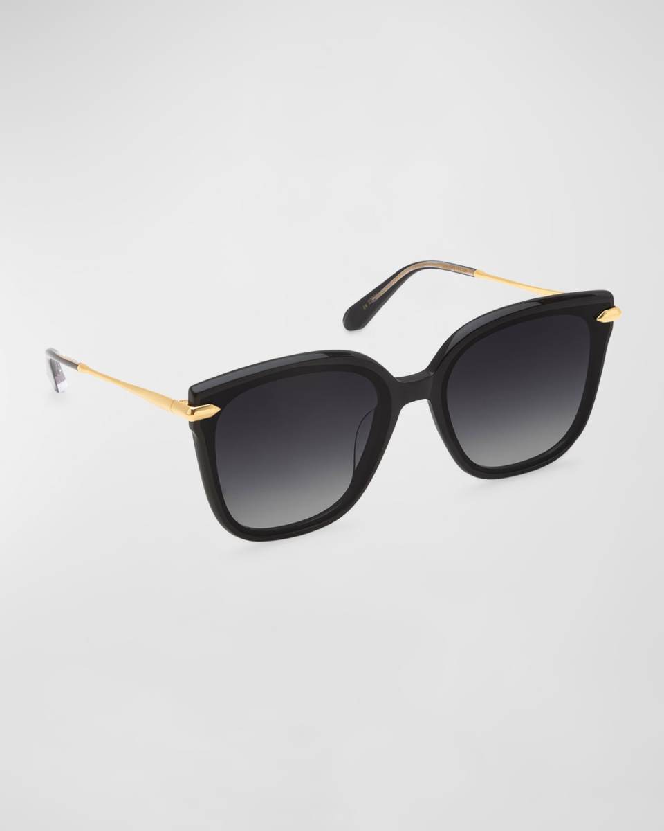 Dede Nylon Mixed-Media Square Sunglasses