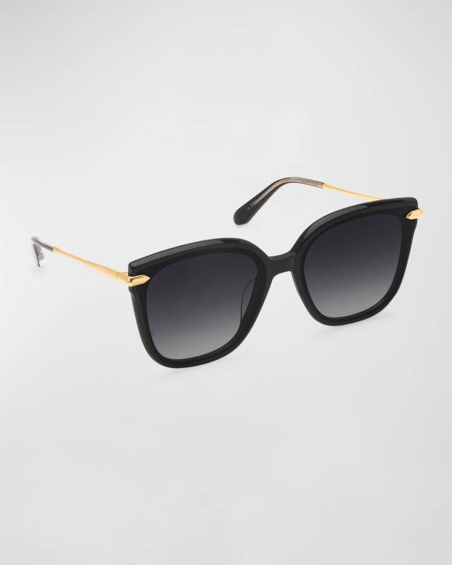Dede Nylon Mixed-Media Square Sunglasses