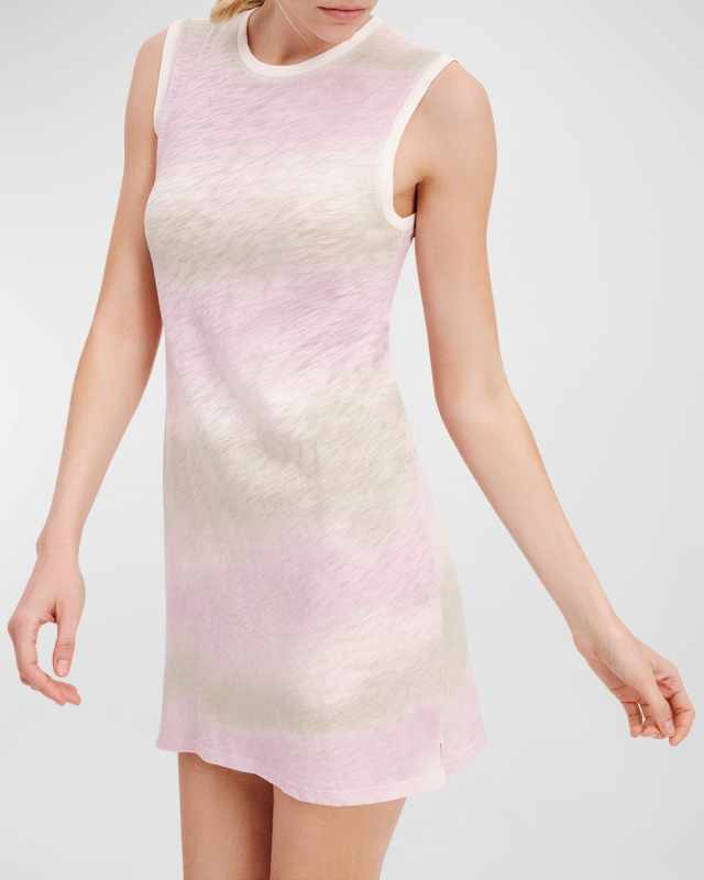 Watercolor Stripe Slub Jersey Sleeveless Mini Muscle Dress