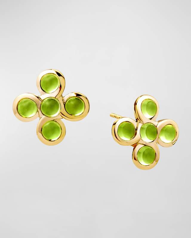 18K Yellow Gold Jardin Stone Earrings