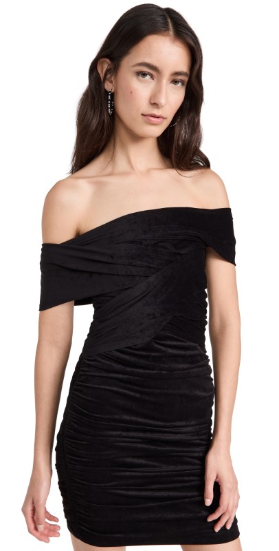 Alexander Wang Interwoven Off Shoulder Mini Dress Black