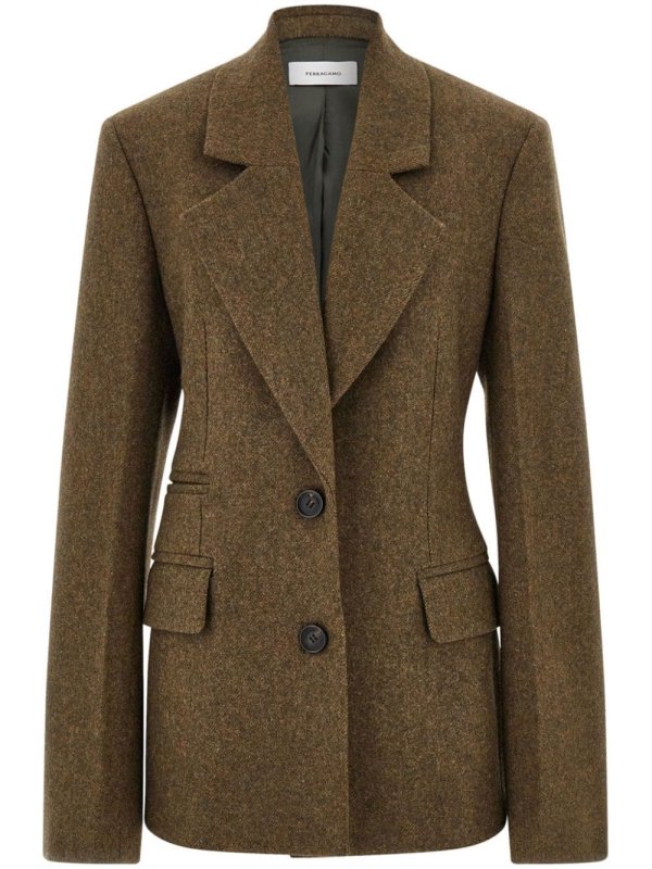 single-breasted virgin-wool blazer