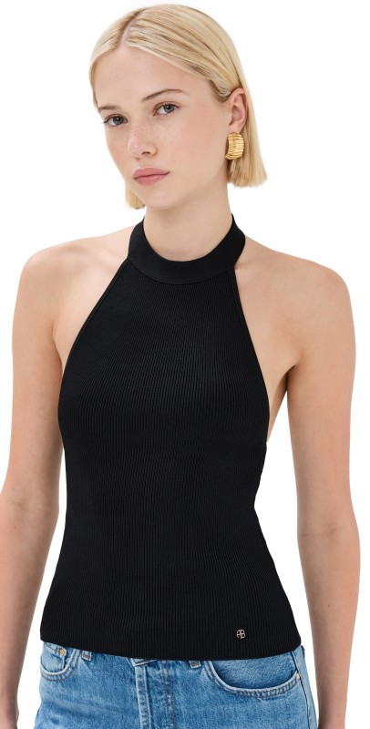 ANINE BING Riley Sweater Top Black