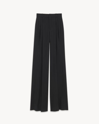 Saint Laurent WIDE-LEG PANTS IN STRIPED WOOL
