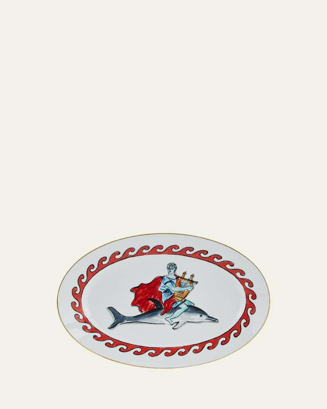 Il Viaggio di Nettuno Dolphine Platter, White