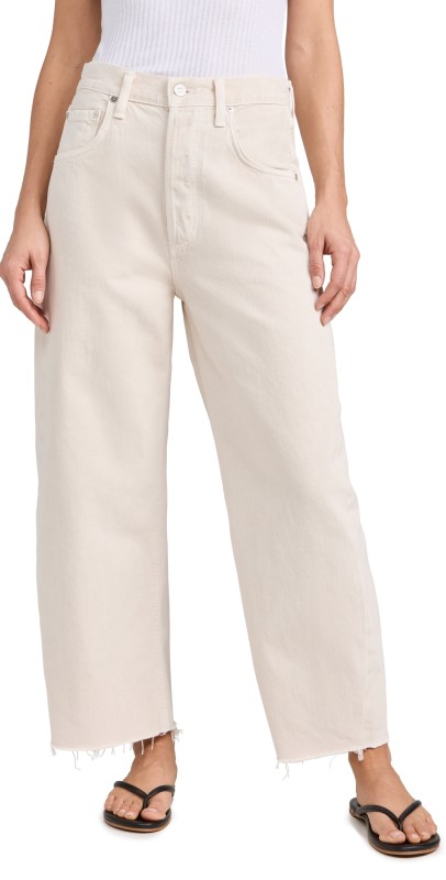 Citizens of Humanity Ayla Raw Hem Crop Jeans Almondette