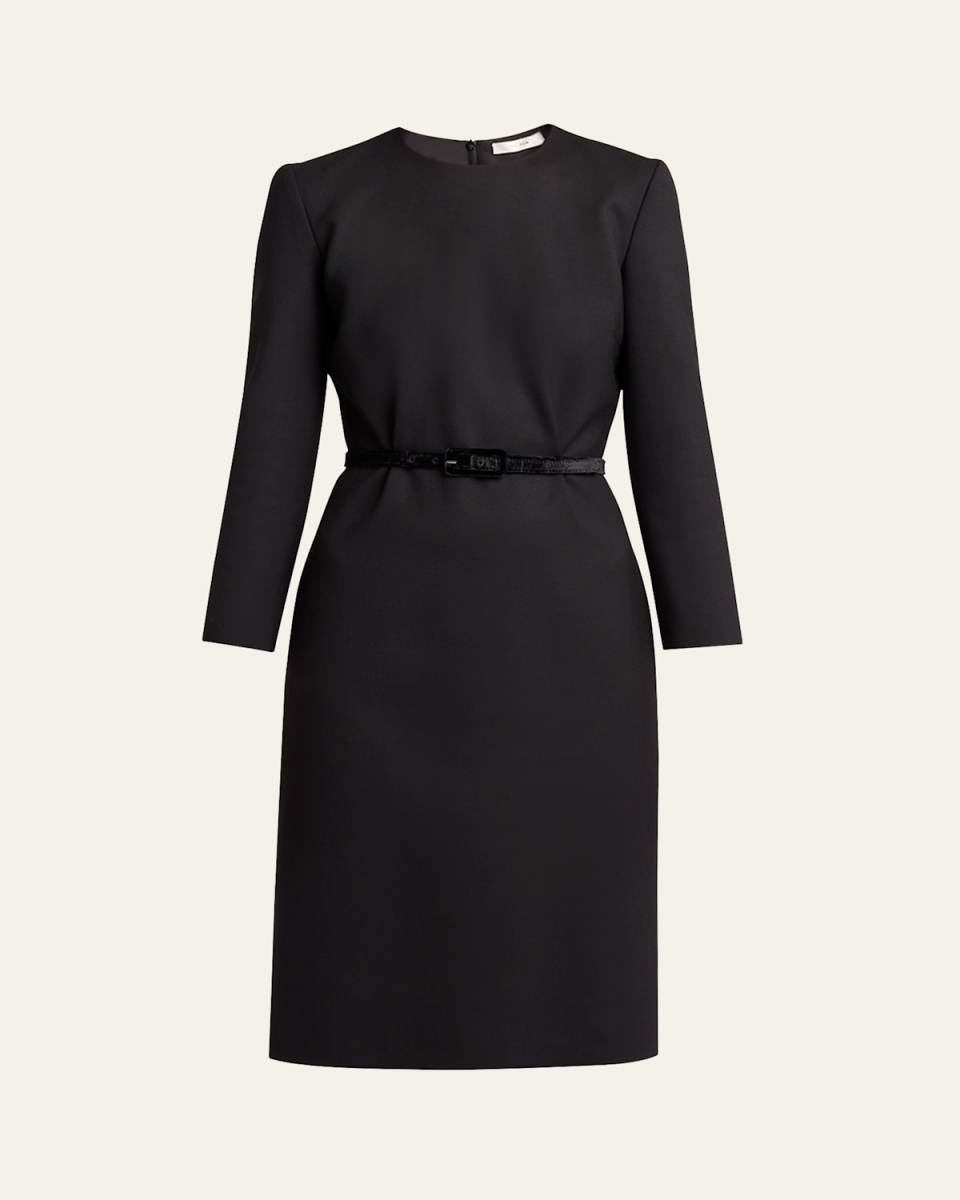 Angeline Belted Wool Dress