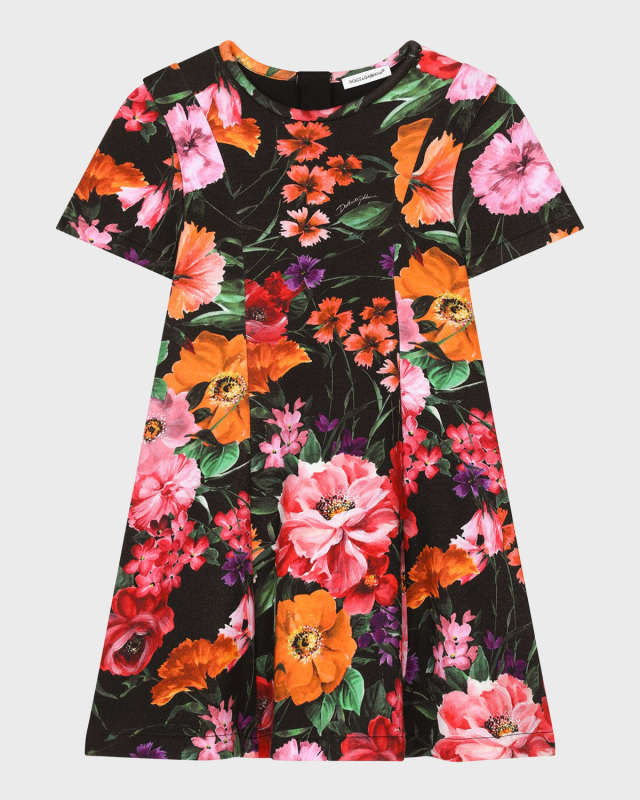 Girl's Summer Floral-Print Dress, Size 4-6