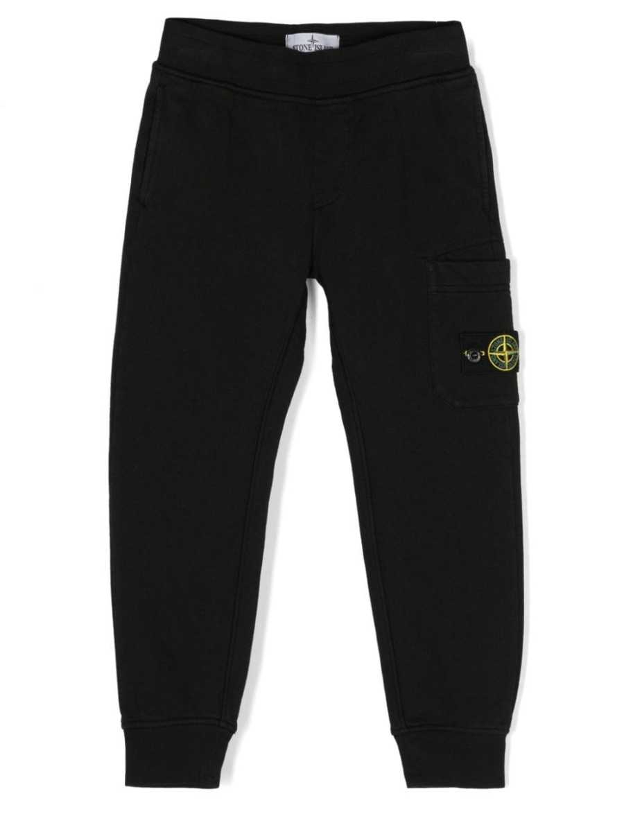 Compass-badge cotton track pants