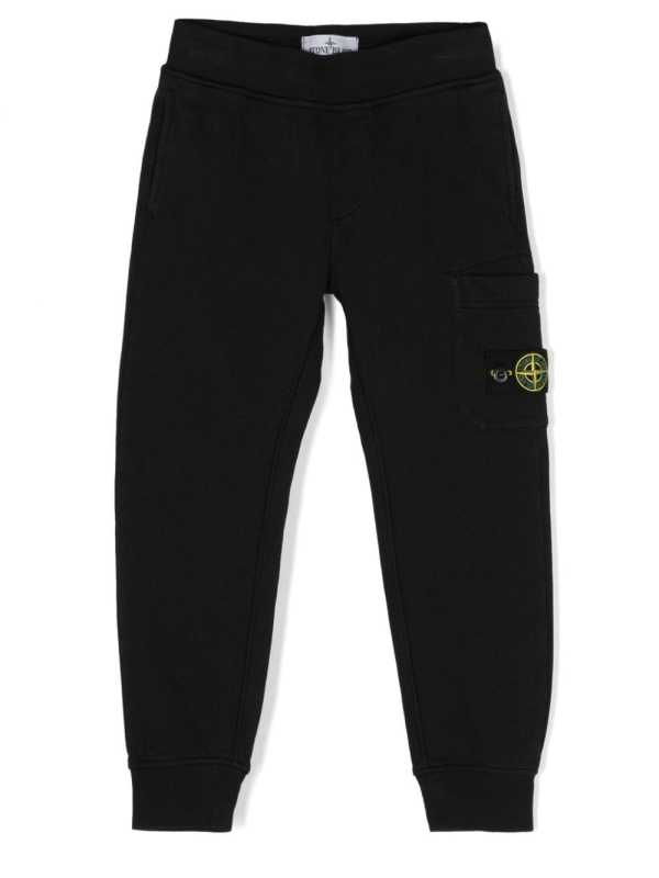 Compass-badge cotton track pants