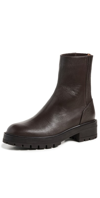 Aquazzura Saint Honore Combat Booties Espresso