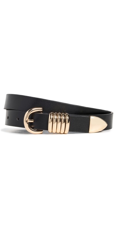 Good American Gold Rings Belt Black001