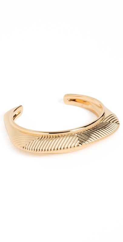 Missoma Hera Dome Ridge Statement Cuff Bracelet Gold