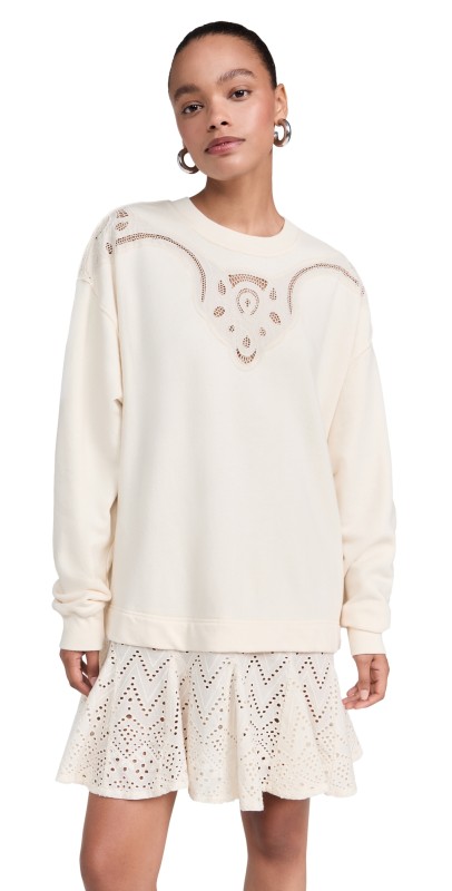 Free People Prairie Sweatshirt Dress Oat Combo