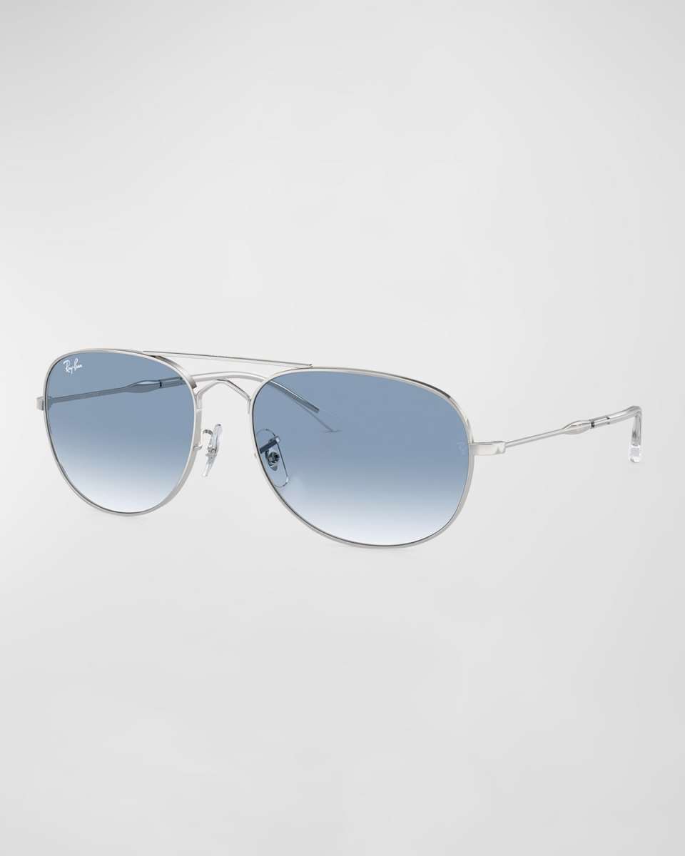 Gradient Metal Aviator Sunglasses, 57mm