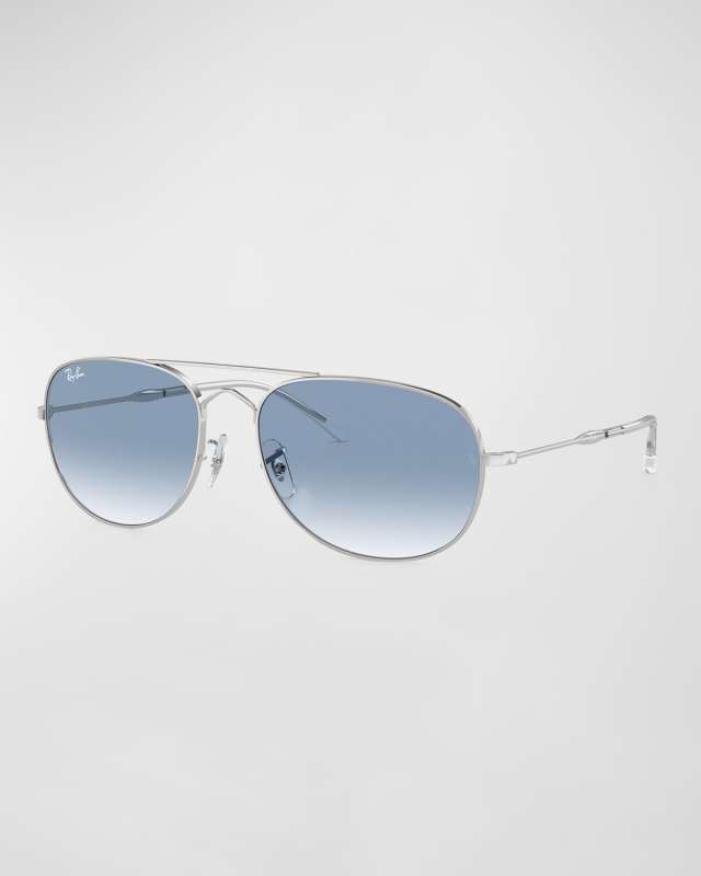 Gradient Metal Aviator Sunglasses, 57mm