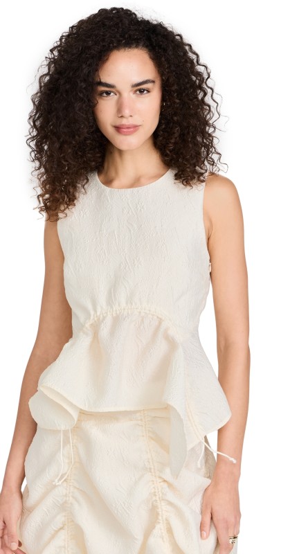 Sea Elegi Solid Tank Top Cream