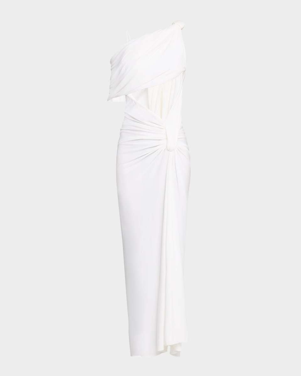 Lever Twisted Cutout One-Shoulder Gown