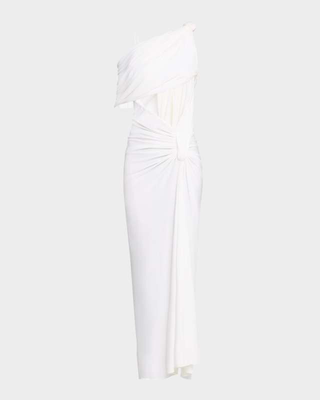 Lever Twisted Cutout One-Shoulder Gown