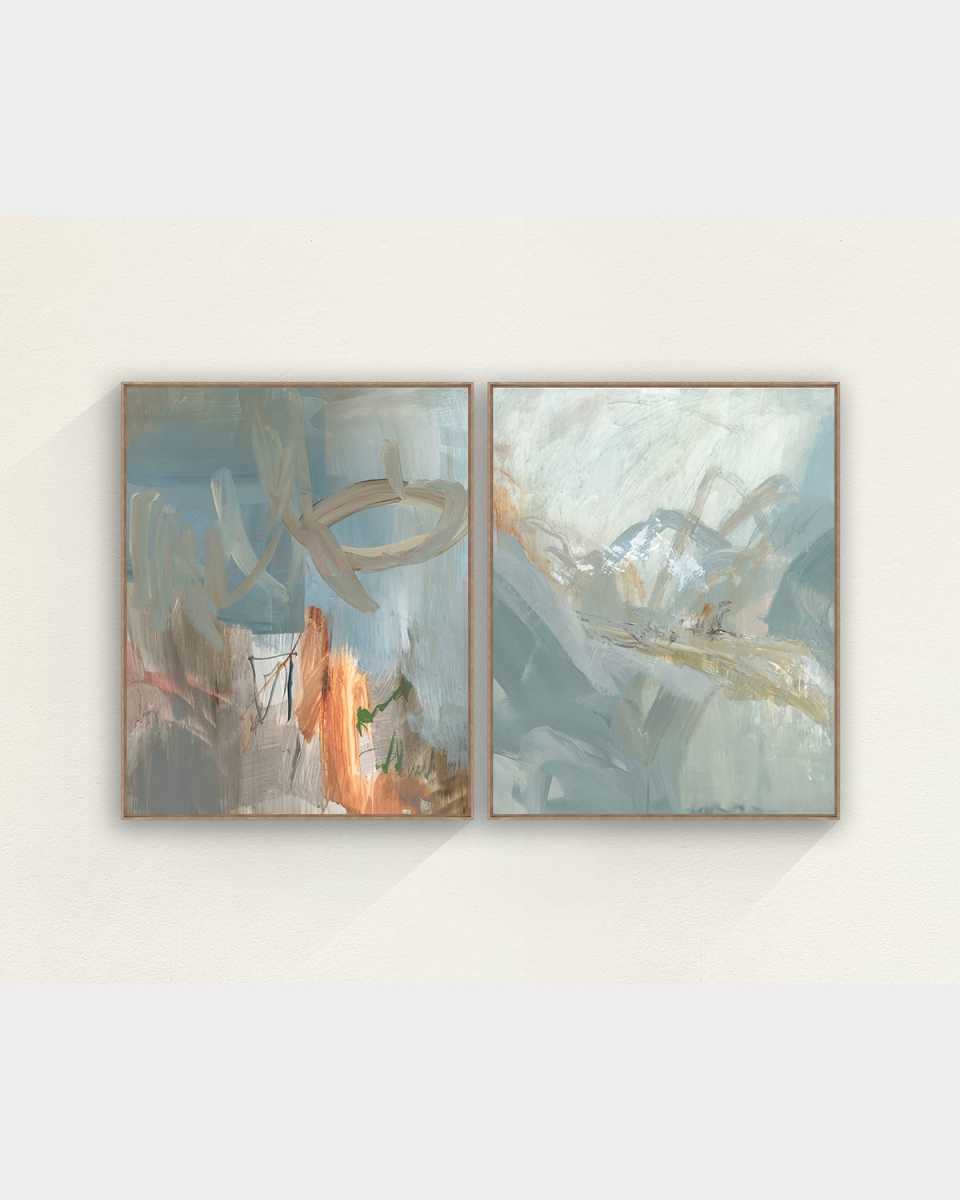 "Blue Mirage" Framed Giclees by Ryan Brown, 37" x 46" - Set of 2