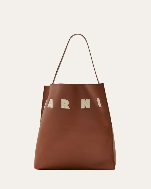 Museo Large Logo Calfskin Tote Bag