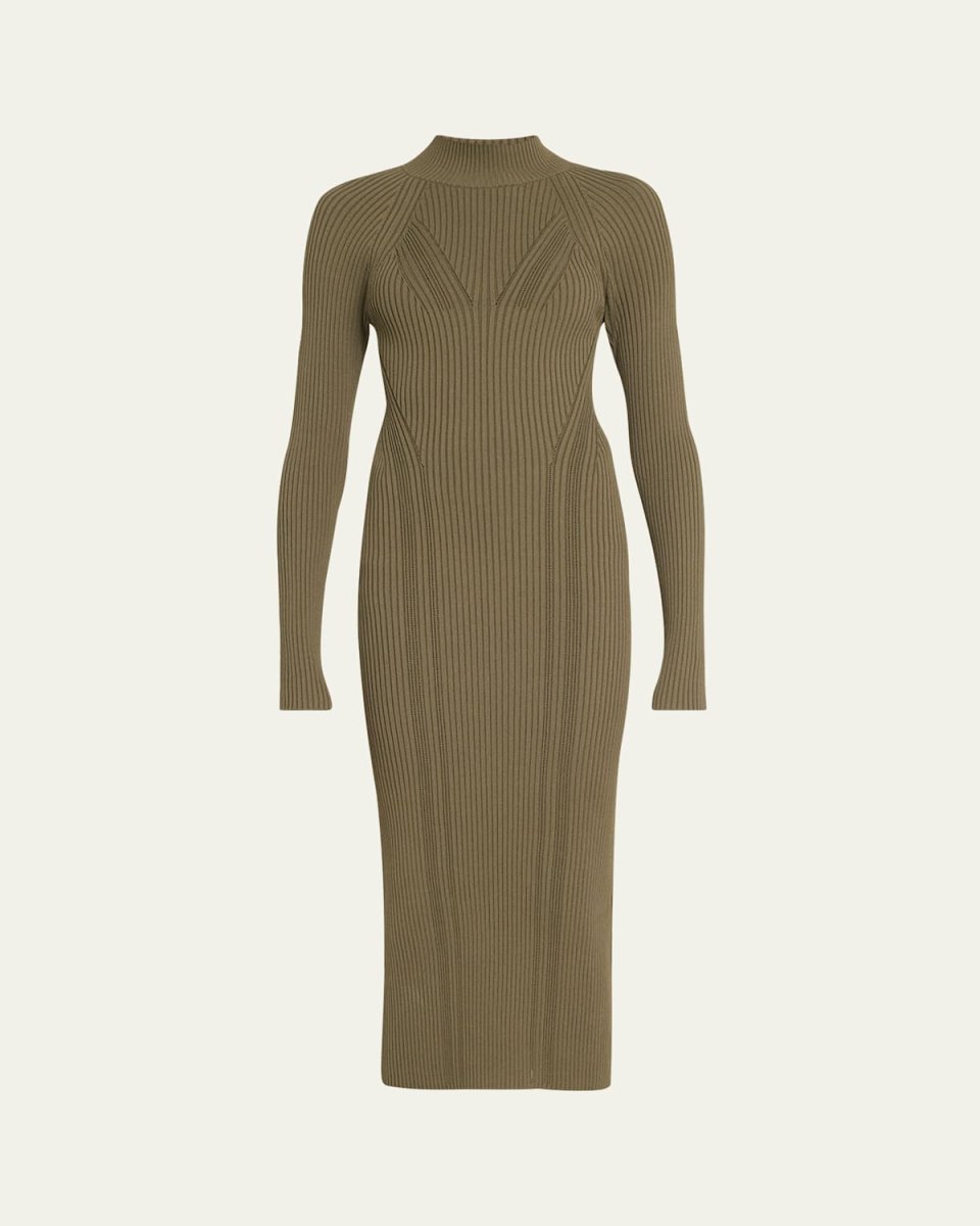 Halle Ribbed Bodycon Midi Dress