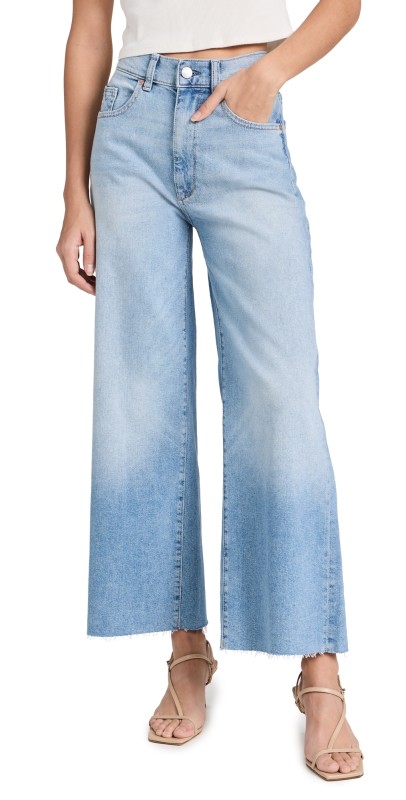 DL1961 Hepburn Wide Leg: High Rise Vintage Jeans Lt. Island Park (Vintage)